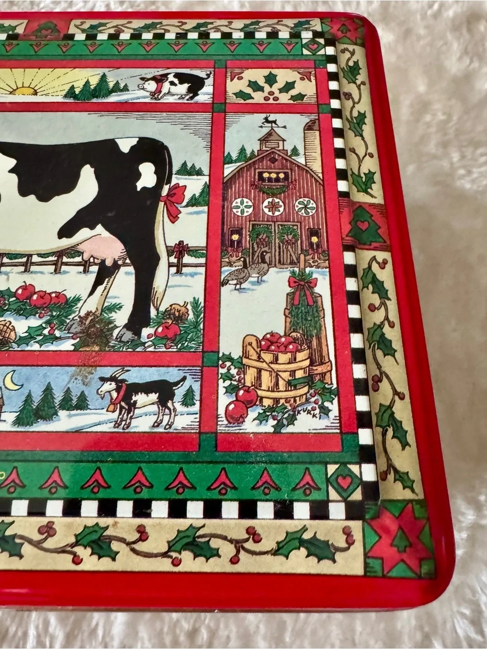 Vintage Farm Cow Scandinavian Decorative Tin Keller Charles of Philadelphia